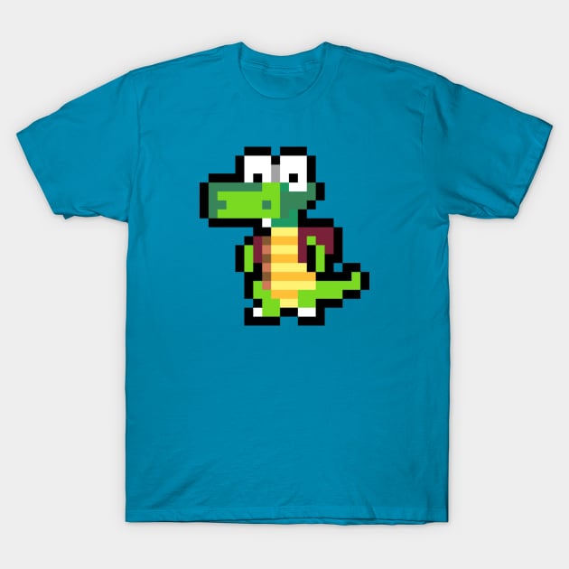 Croc Retro 8-Bit Pixel Art Character T-Shirt by StebopDesigns